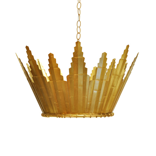 SUNBURST CHANDELIER IN GOLD LEAF