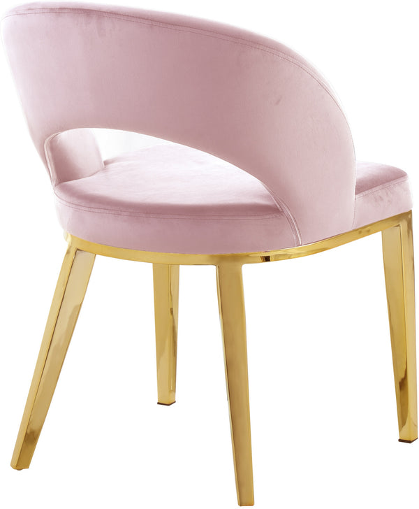 Caroline Dining Chair In Pink Velvet