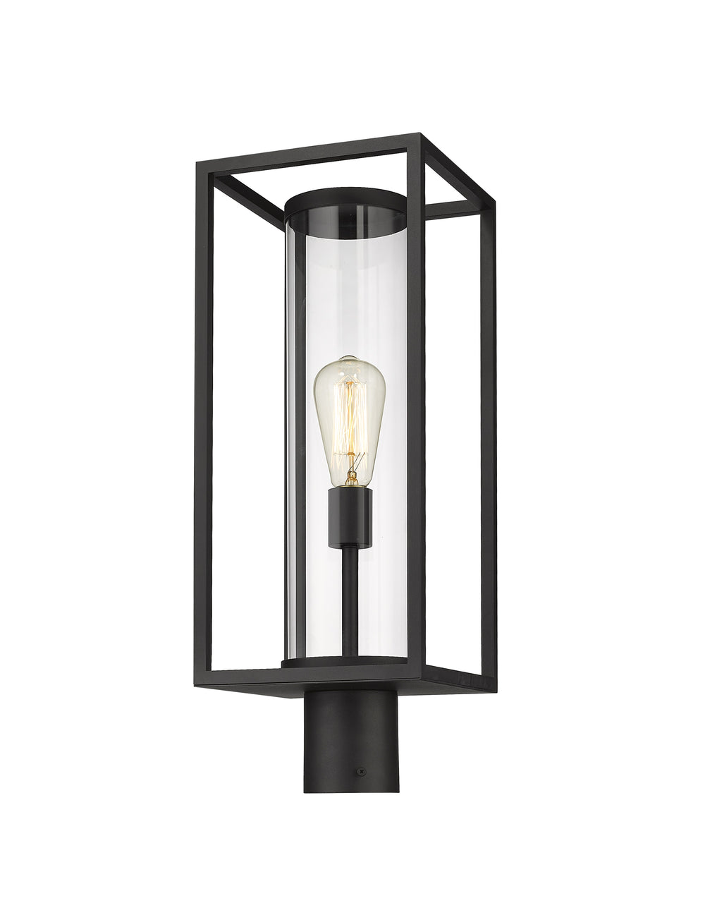 Dunbroch 1 Light Outdoor Post Mount Fixture in Black Finish