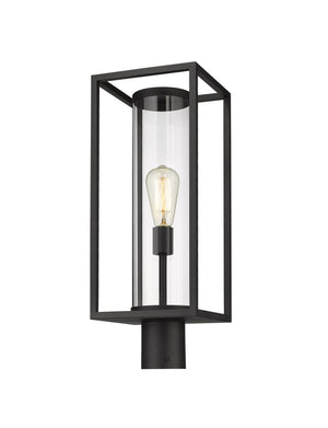 Dunbroch 1 Light Outdoor Post Mount Fixture in Black Finish