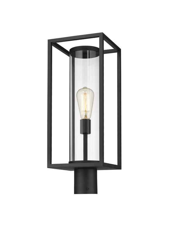 Dunbroch 1 Light Outdoor Post Mount Fixture in Black Finish