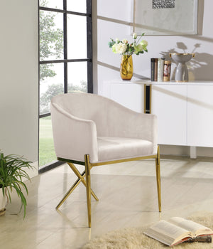 Doris Dining Chair In Cream Velvet