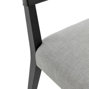 Kylo PU/ Fabric Dining Side Chair, Borneo Black/Meridien Gray