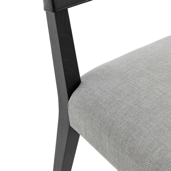 Kylo PU/ Fabric Dining Side Chair, Borneo Black/Meridien Gray