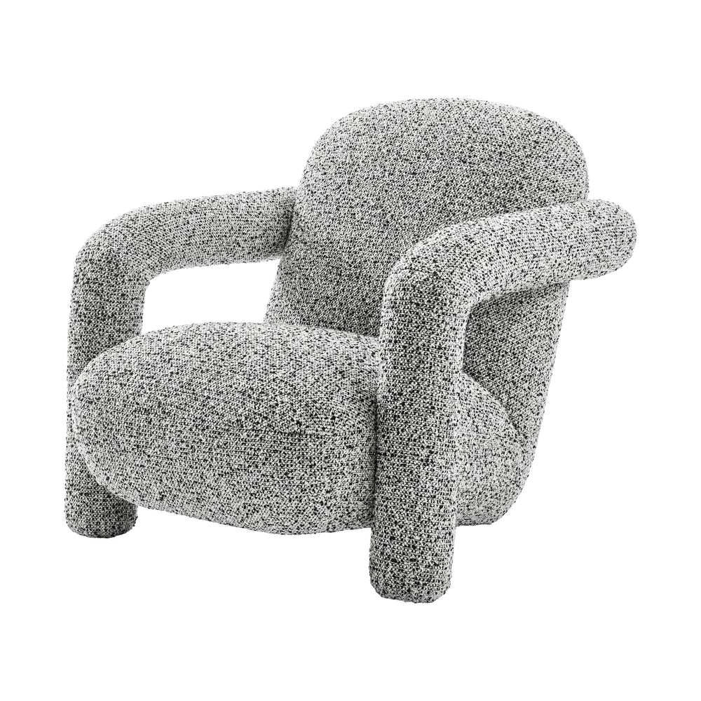 Maverick Boucle Accent Arm Chair, Speckled White 