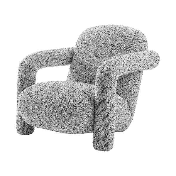 Maverick Boucle Accent Arm Chair, Speckled White 