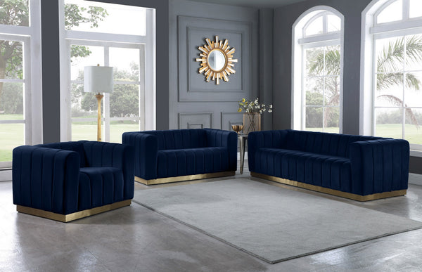 Francis Chair In Navy Velvet
