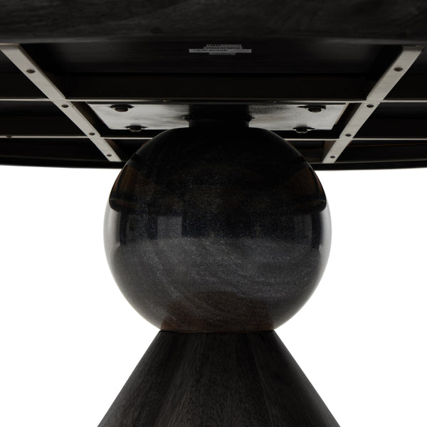 Bibianna Dining Table In Worn Black