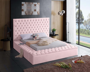 Randal Full Bed In Pink Velvet