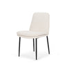 Eve Dining Chair w/ Cream Boucle Fabric & Matte Black Metal