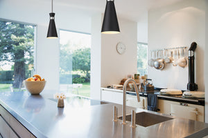 Soriano 1 Light Mini Pendant in Matte Black + Brushed Nickel Finish