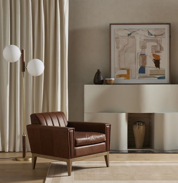 Colome Floor Lamp In Natural Walnut