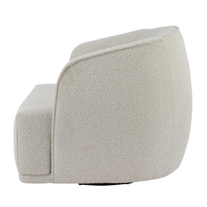 Steward Fabric Swivel Accent Chair In Boucle Beige