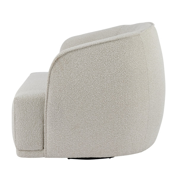 Steward Fabric Swivel Accent Chair In Boucle Beige
