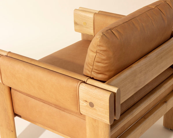 CARMICHAEL LOUNGE CHAIR - LUDLOW SESAME LEATHER