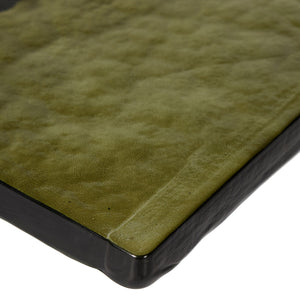 Zevon End Table In Moss Cast Glass