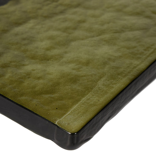 Zevon End Table In Moss Cast Glass