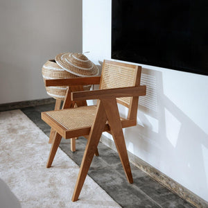 Jeanneret Cane Arm Chair - Natural