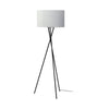 Ambrose 20.0L x 20.0W x 61.8H Black Metal W/White Fabric Shade Floor Lamp