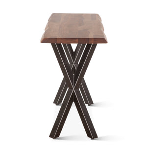 Brisbane 58" Sheesham Wood and Iron Console Table, Natural