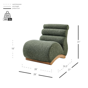 Lucius Boucle Accent Chair, Milford Green 