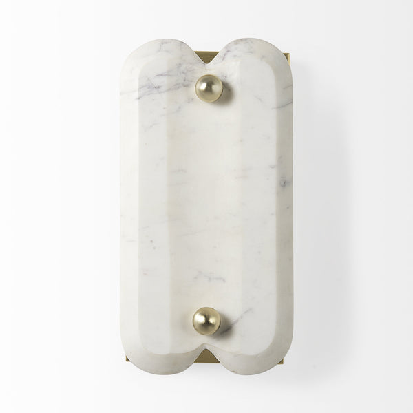 Stein 5L x 6W Gold W/ White Marble Shade Wall Sconce