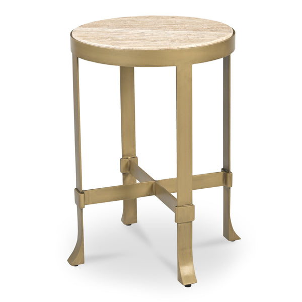 Moe's Holli Side Table Travertine Top