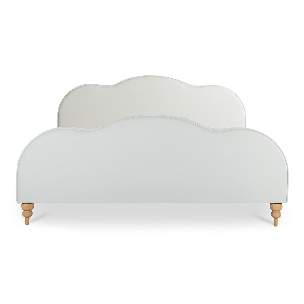 Jacqueline Queen Bed in Cream Upholstery