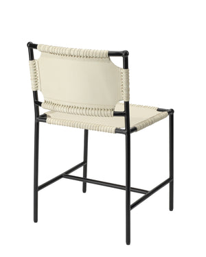 Asher Leather Dining Chair, White