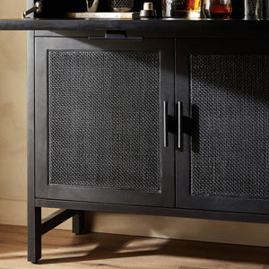 Caprice Bar Cabinet - Black Wash Mango
