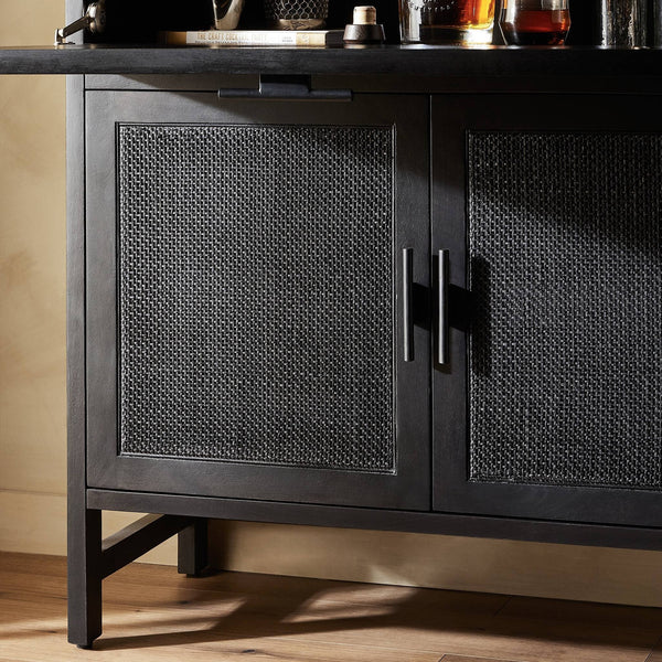 Caprice Bar Cabinet - Black Wash Mango