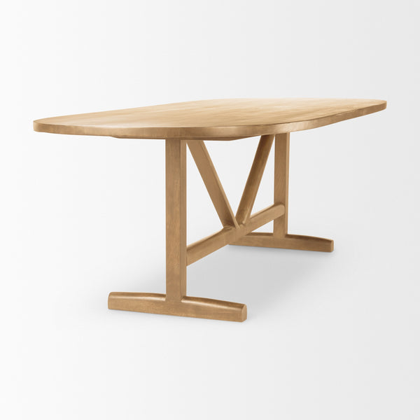 Viktor 94"L Light Brown Solid Wood Dining Table