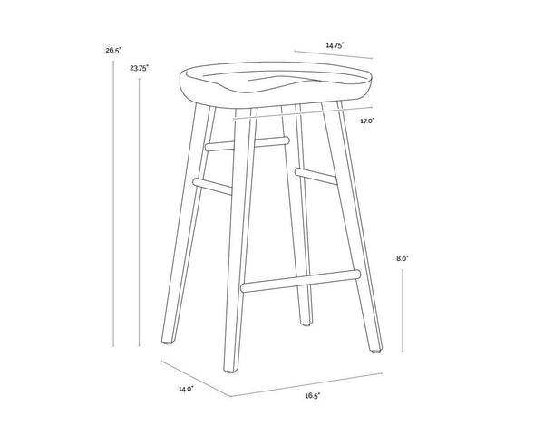 DOMINIC COUNTER STOOL - LIGHT OAK