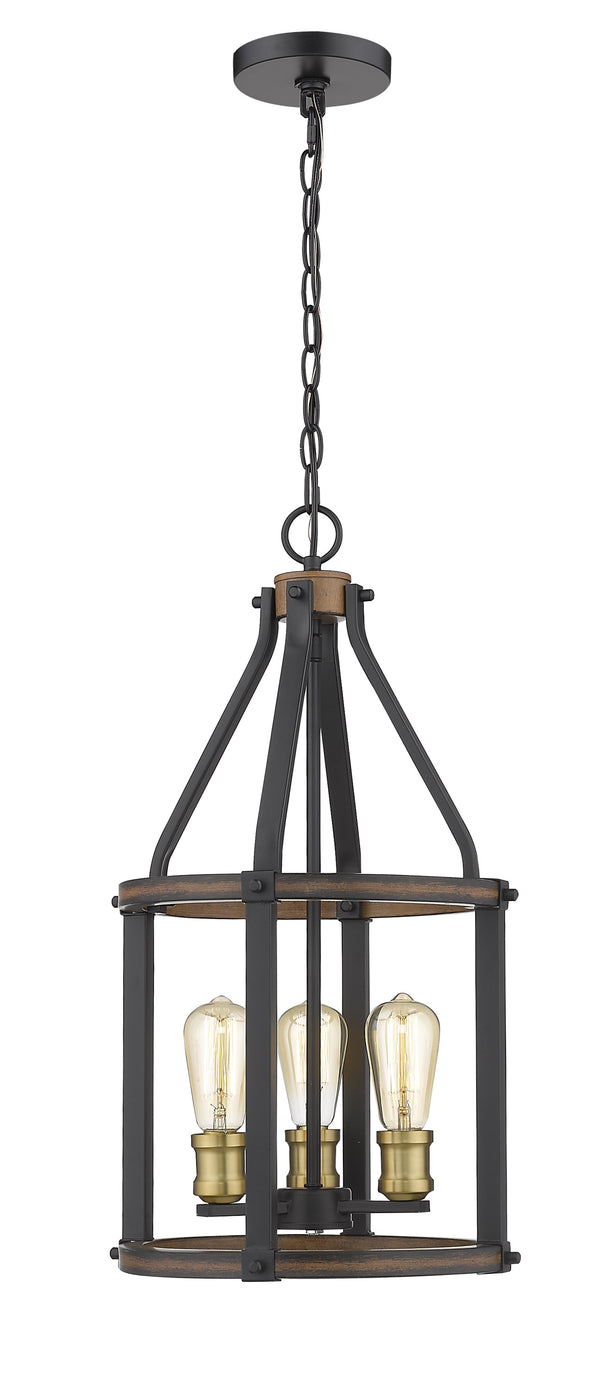 Kirkland 3 Light Pendant in Rustic Mahogany Finish