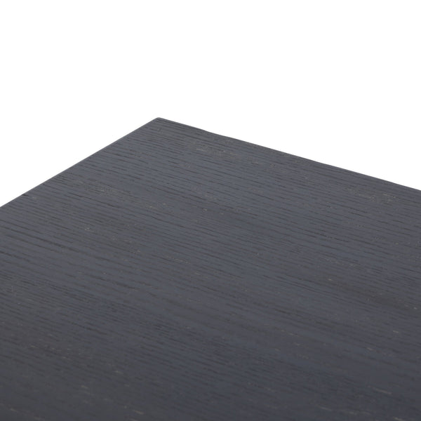 Avedon Desk In Aged Black Oak And Aged Black Oak Veneer And Brass Patina