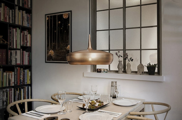 Clava Dine Hardwired Pendant in Copper with Black Cord