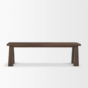 Wolcott Rectangular Dark Brown Solid Wood Bench