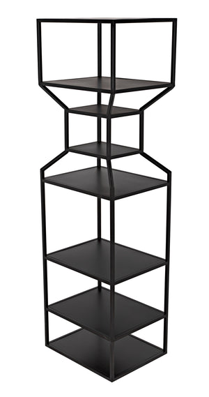 Downtown A Industrial Steel Bookcase in Matte Black