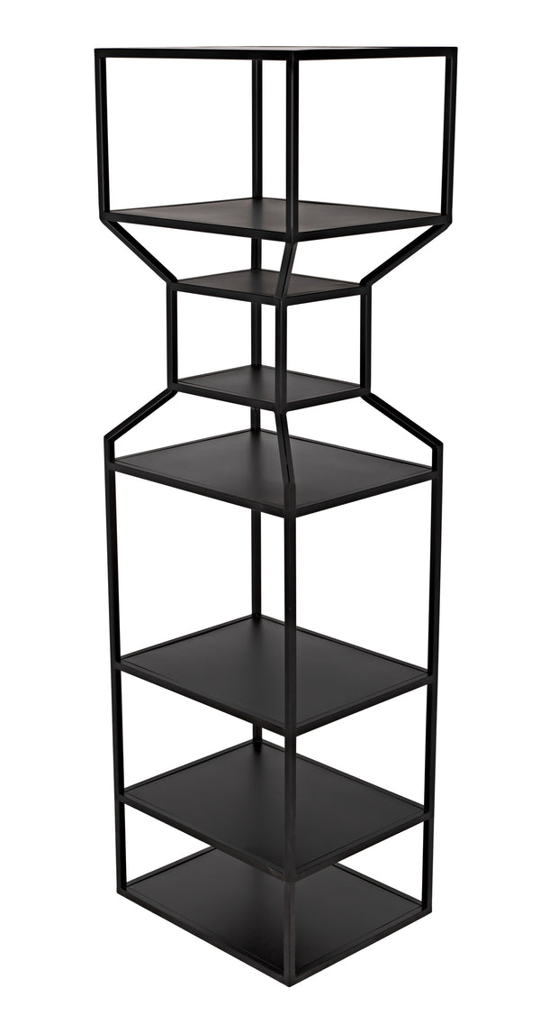 Downtown A Industrial Steel Bookcase in Matte Black