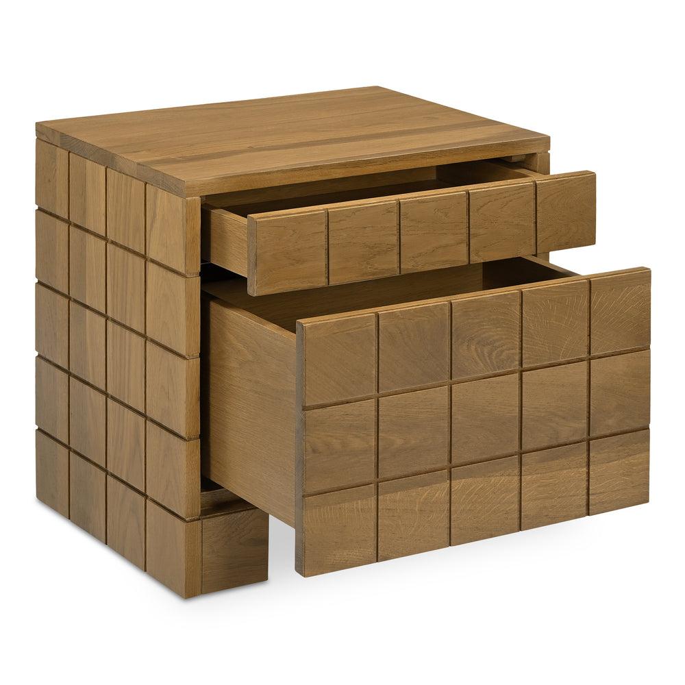 Moe's Gia Nightstand in Brown Oak Finish