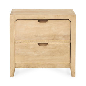 Laguna Solid Wood 2-Drawer Nightstand - Natural