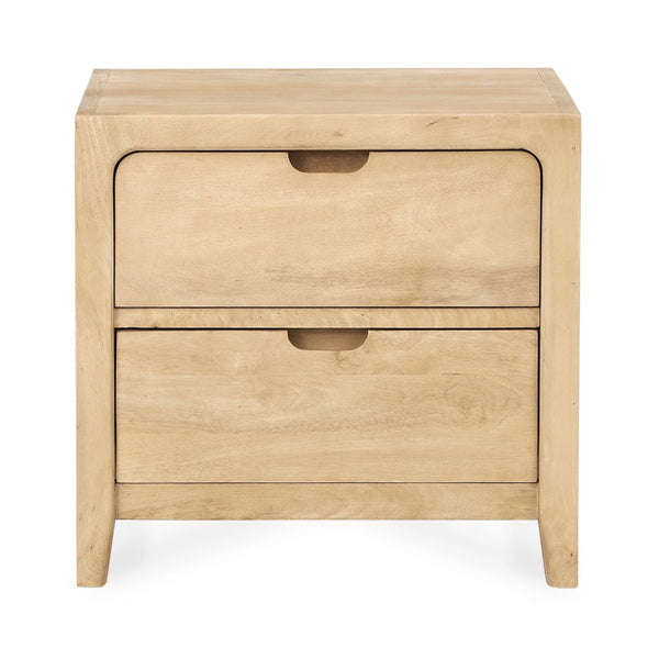 Laguna Solid Wood 2-Drawer Nightstand - Natural