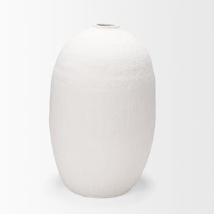 Karakum II Large White Textured Ceramic Vase