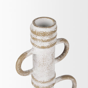 Ziva Large Distressed White Metal Sculptural Object