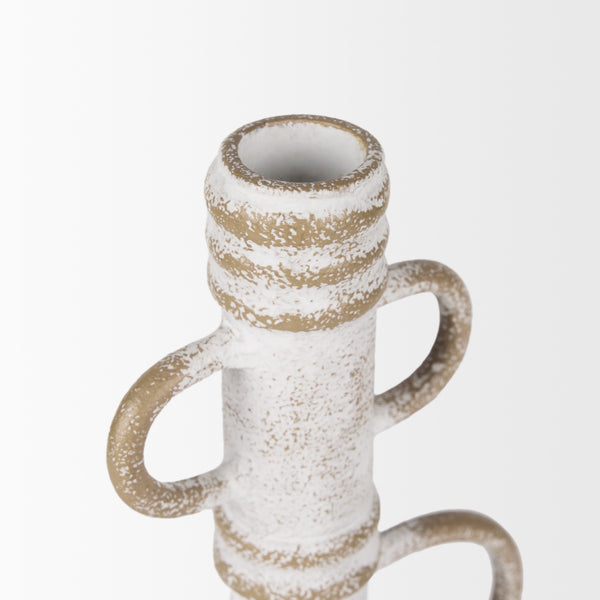 Ziva Large Distressed White Metal Sculptural Object