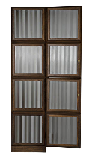 Collins Hutch in Dark Walnut with Glass Accents