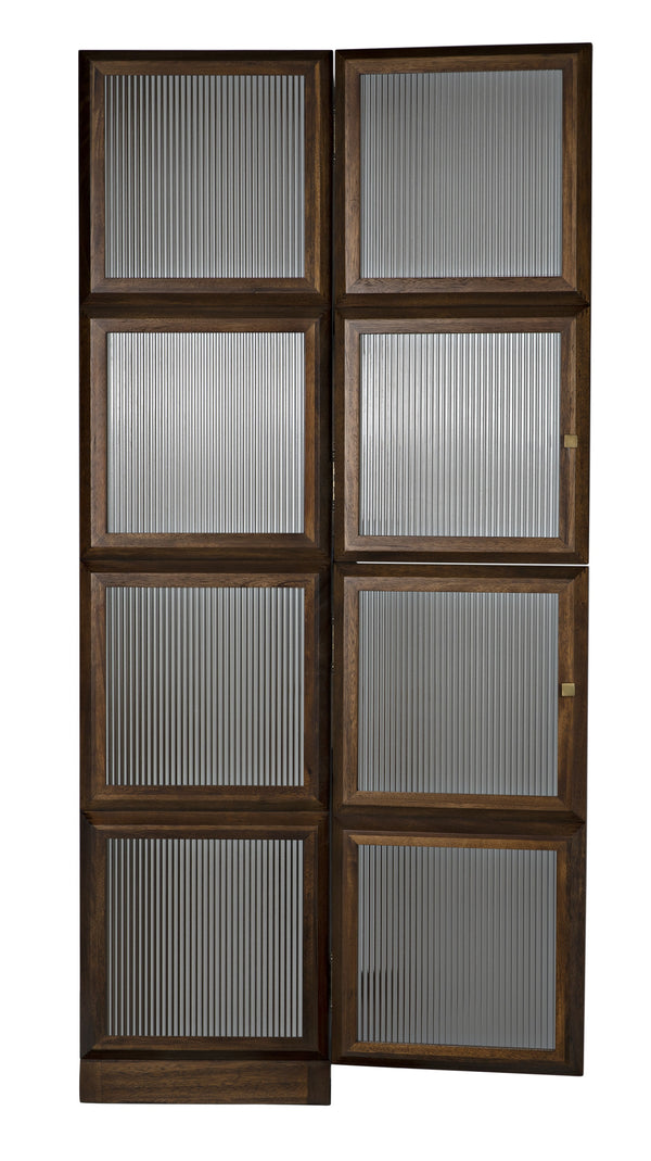 Collins Hutch in Dark Walnut with Glass Accents