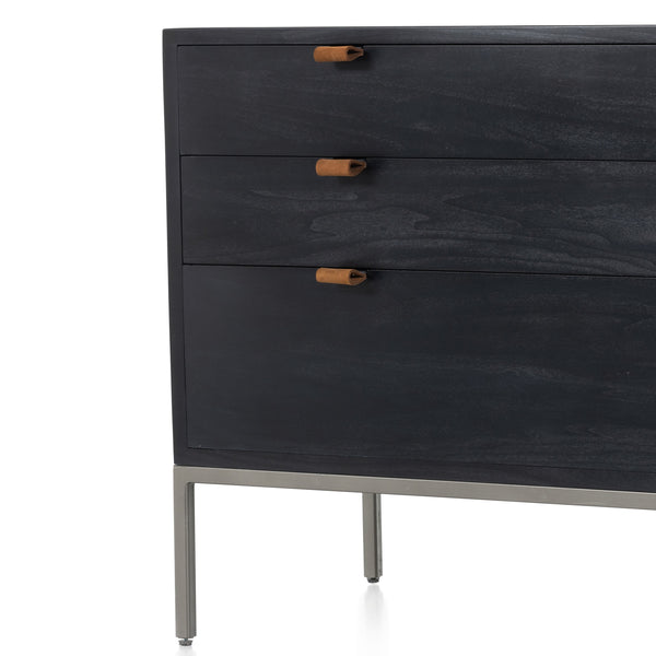 Trey Large Nightstand In Black Wash Poplar