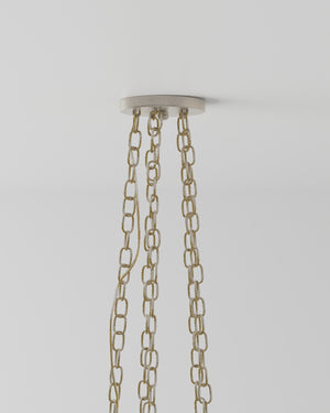 Forest Light Silver Chandelier In Textured Silver & Natural