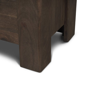 Wallen Solid Dark Brown Wood 3 Drawer Accent Cabinet